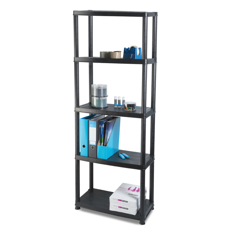 Plastic Shelving Unit, 67" H x 28" W x 15" D