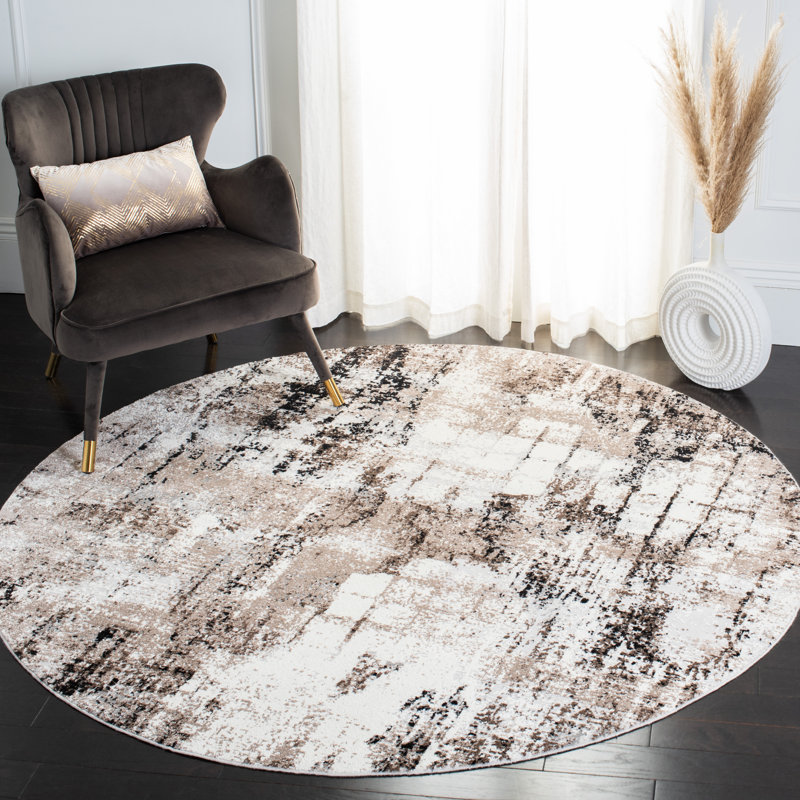 Castiel 800 Performance Abstract Rug, Round 6'7"