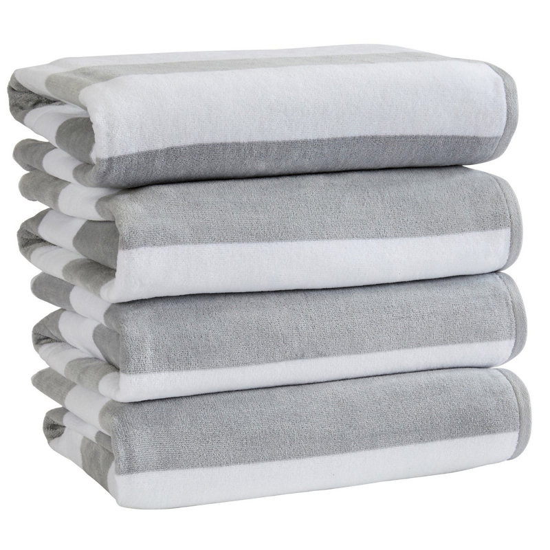 Midweight Beach Towel, Light Gray