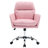Adjustable Height Pink Pu Leather Office Chair, Ergonomic Design, Soft Cotton Seat, Strong Load - Bearing Chair With Height, Leather, Easy To Clean, Seating For Bedroom-263533212-263533203