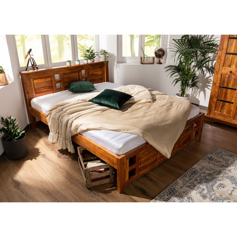 Oxford Solid Wood Storage Bed, European Double (140 x 200cm), Honey