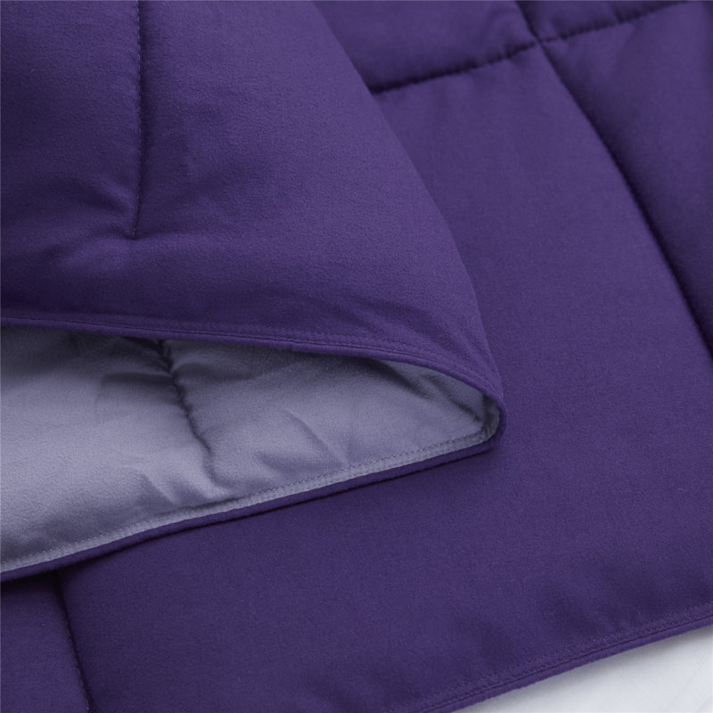 Full Purple Microfiber Reversible Duvet Comforter Set