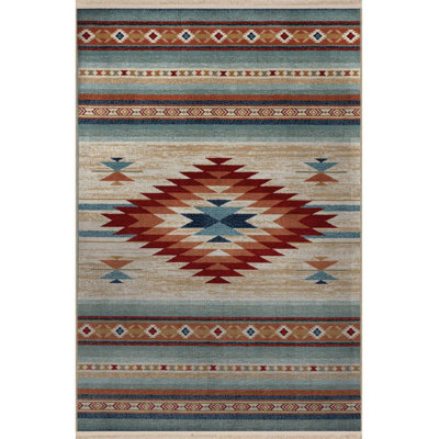 Multi Color Traditional Motif Pattern Fringed Vintage Decorative Machine Washable Area Rug