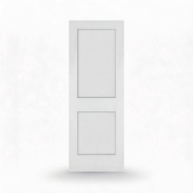 30 po x 80 po. Porte intérieure à 2 panneaux en bois apprêté blanc Shaker, plaque de porte intérieure en bois massif pour la chambre à coucher