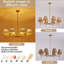 Lustre en rotin doré et naturel, luminaire suspendu réglable homologué UL-128940653