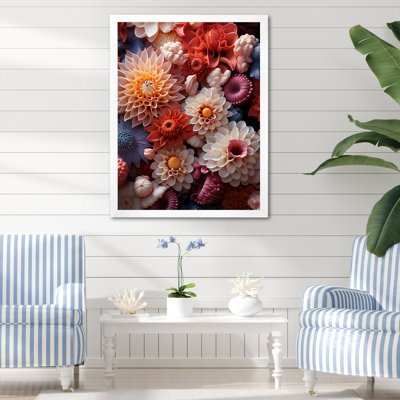 «Red and White Coral Underwater Bouquet II», art mural sur toile plage et océan