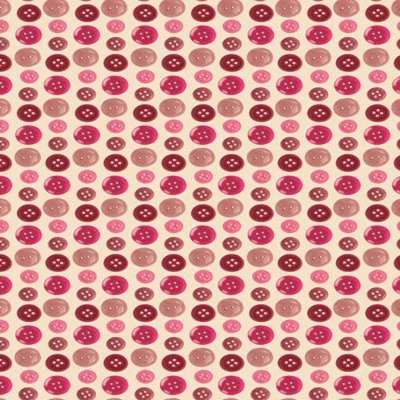 Decorative Self-Adhesive Film, Buttons/Bell, 17" x 59" Roll