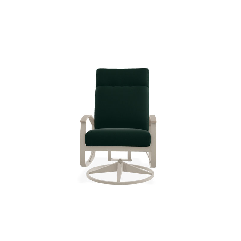 Belle Isle Outdoor Swivel Lounge Chair, Canvas Forest Green Sunbrella® Canvas, Desert P60, Textured Black