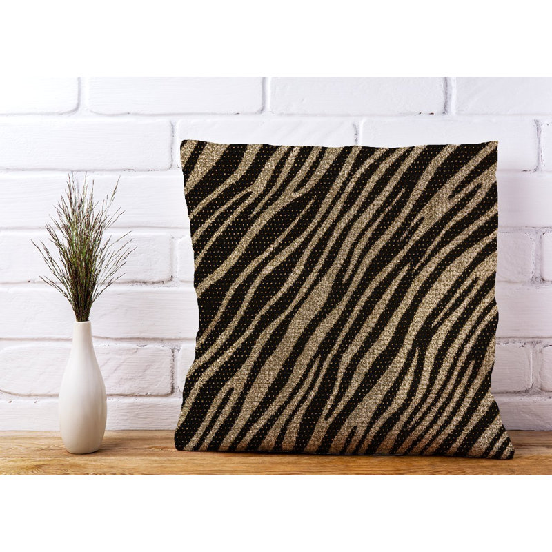 Stuckey GOLDEN ZEBRA PRINT Animal Print Square Throw Cushion