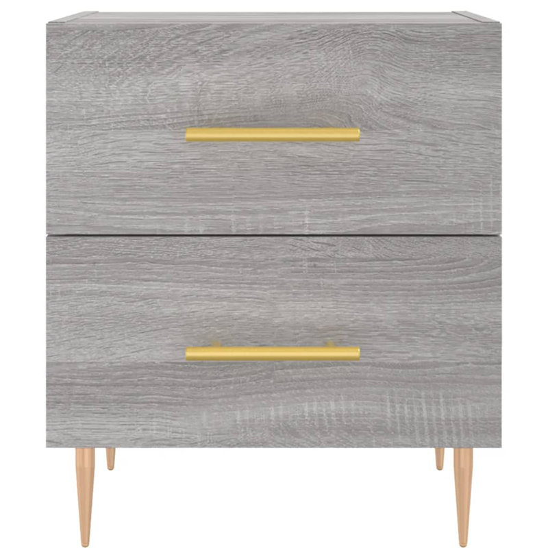 40cm W Iron Bedside Table, Grey Sonoma, Set of 2