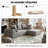 96.46" Wide L-shaped Sectional Sofa, Zero Assembly Required Cloud Teddy Fleece Sofa-905473194