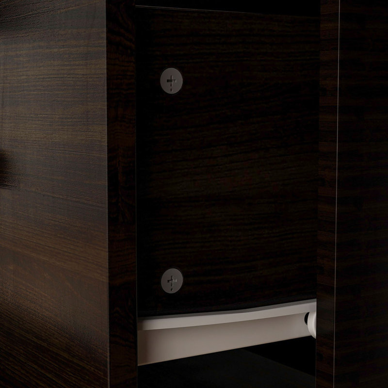 Armoire 8 tiroirs et miroirs H 70,9 po x l 126 po x P 19,7 po Roylee, Brun-noir