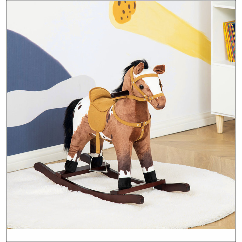 Chaise de cheval à bascule en métal avec des sons réalistes Qaba Kids