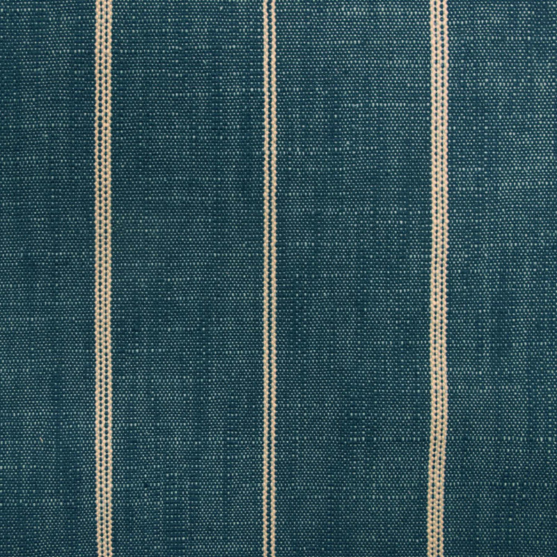 Mendy Upholstered Dining Chair with Casters, Fritz Indigo Stripe