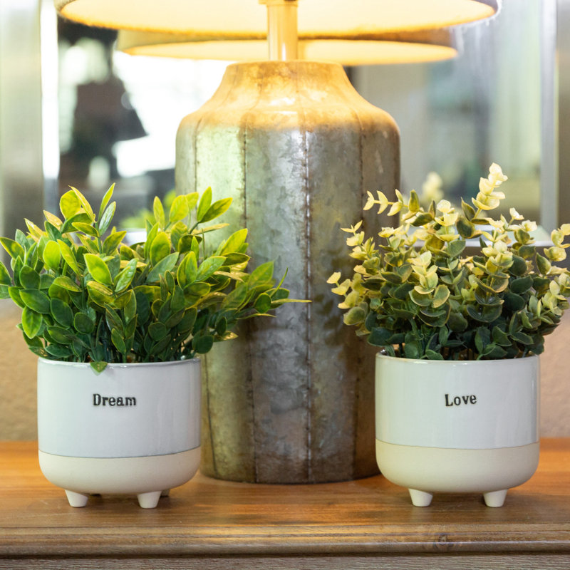 9.5'' Faux Eucalyptus Plant in Ceramic Pot