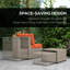 Nija 8 Pieces Rattan Garden Furniture Set, 4 Chairs, Cushions, Orange