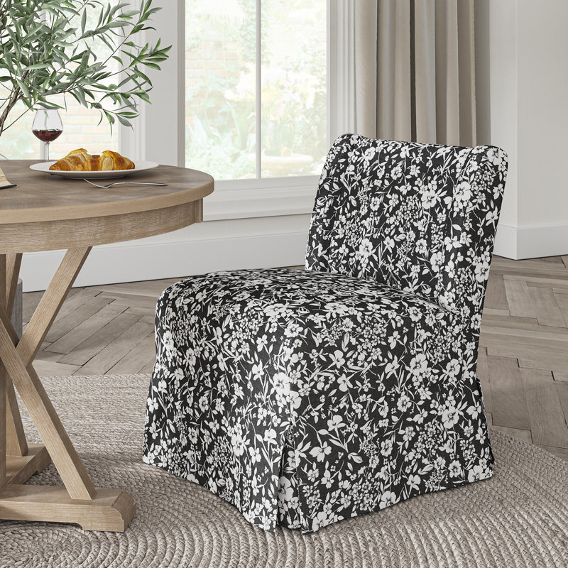Fauteuil Averykate de 28 po de largeur avec dossier à oreilles, Noir / blanc