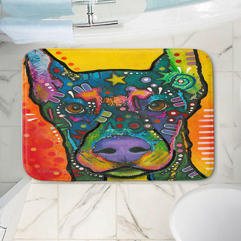 Tapis pour salle de bain Dean Russo's Doberman Dog 17, H 1 po x l 34 po x L 21 po