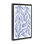 Feuilles bleues simples sur cadre flottant blanc, design par Martina Pavlova
