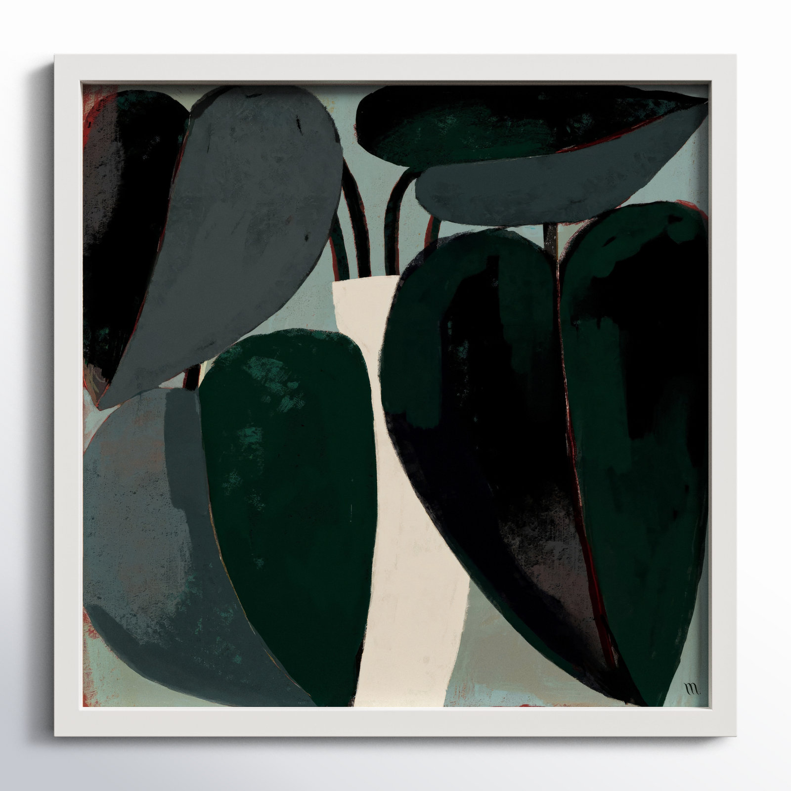 Fall Plant by StudioM, 24" H x 24" W x 1.25" D, White