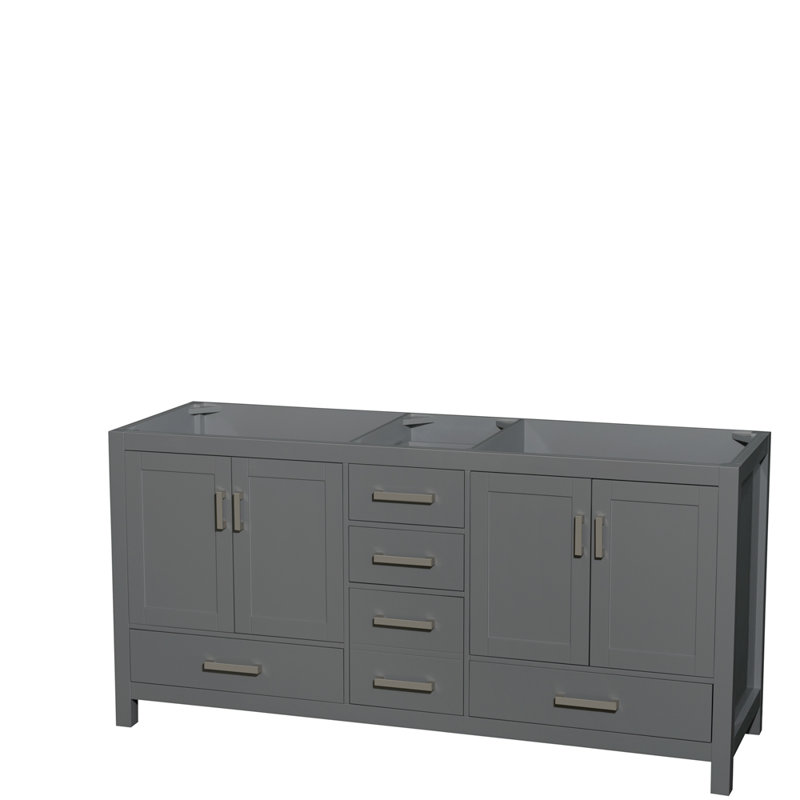 Sheffield 72" Double Bathroom Vanity Set, Carrara Cultured Marble, White