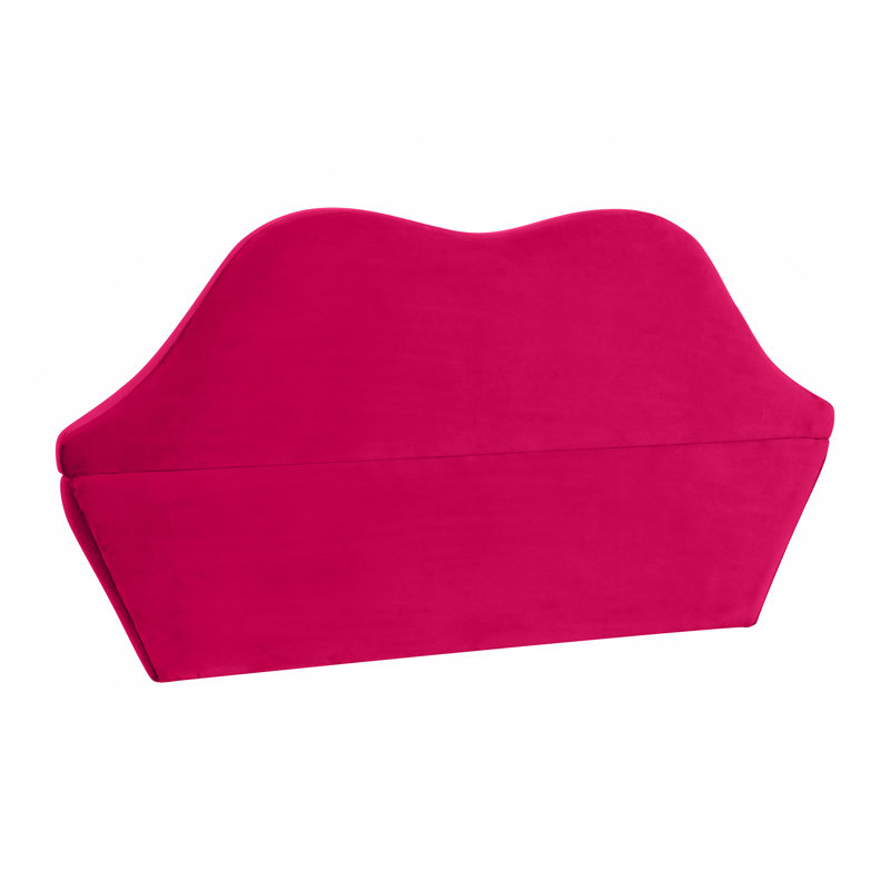 67.3" Velvet Armless Settee, Hot Pink Velvet