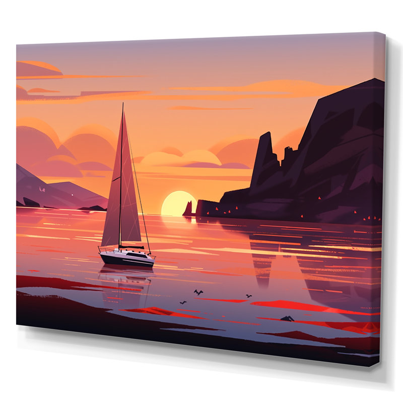 «Beachside Dusk», reproduction sur toile, H 12 po x l 20 po x P 1 po, Toile tendue