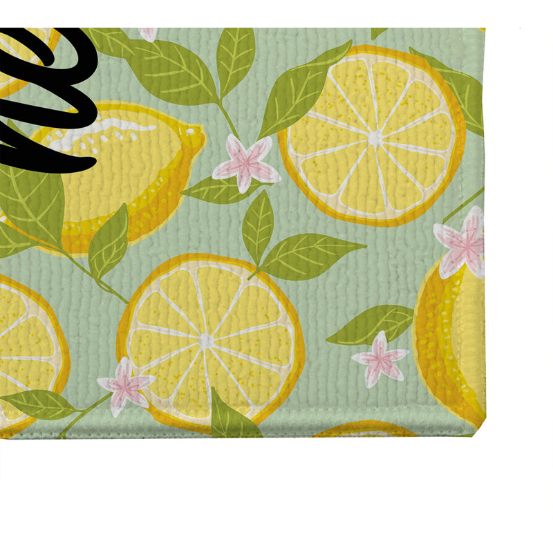 Lemons Hello Sunshine Outdoor Doormat, 17" W x 24" L, Mint