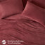 Drap-housse pour grand lit 4 pièces bourgogne, 100% velours, avec drap plat, 2 taies d'oreiller ajustées, élastique pour matelas de 16 po, couleur douce et douillette, brossé des deux côtés