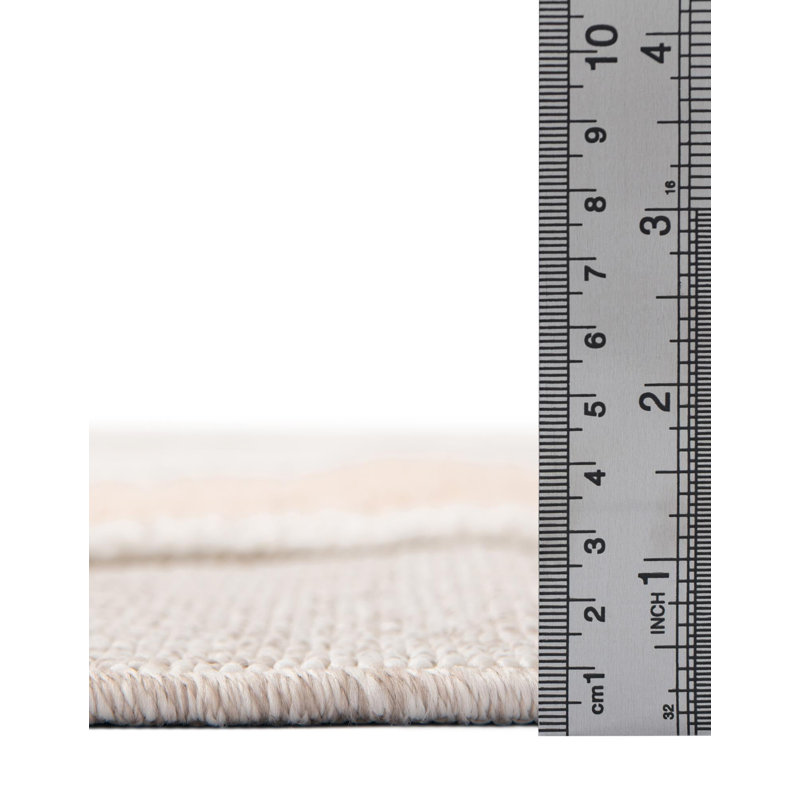 Gray and Peach Blossom Rectangular Floral Kids Rug, 4' x 6'