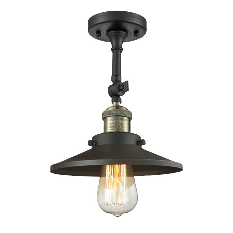 Clintonpark Semi Flush Mount, No Bulb Included, Black Antique Brass