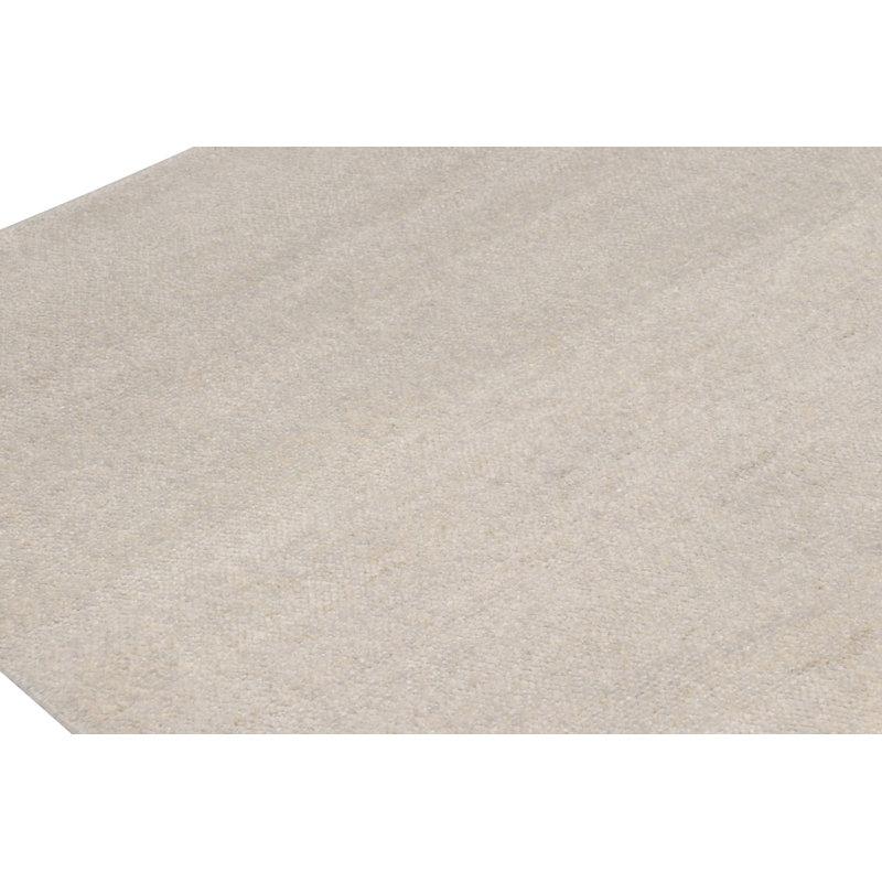 Textural Hand Knotted Silk Area Rug in Ivory