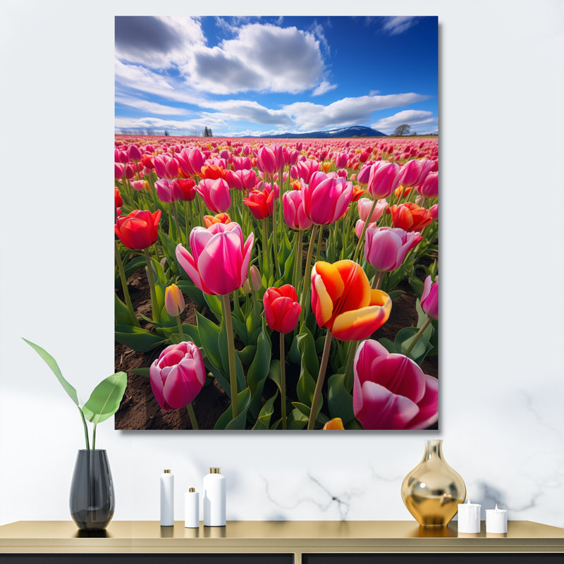 Symphonie de tulipes de Gaspey, Allemagne, H 44 po x l 34 po x P 1,5 po, Toile tendue