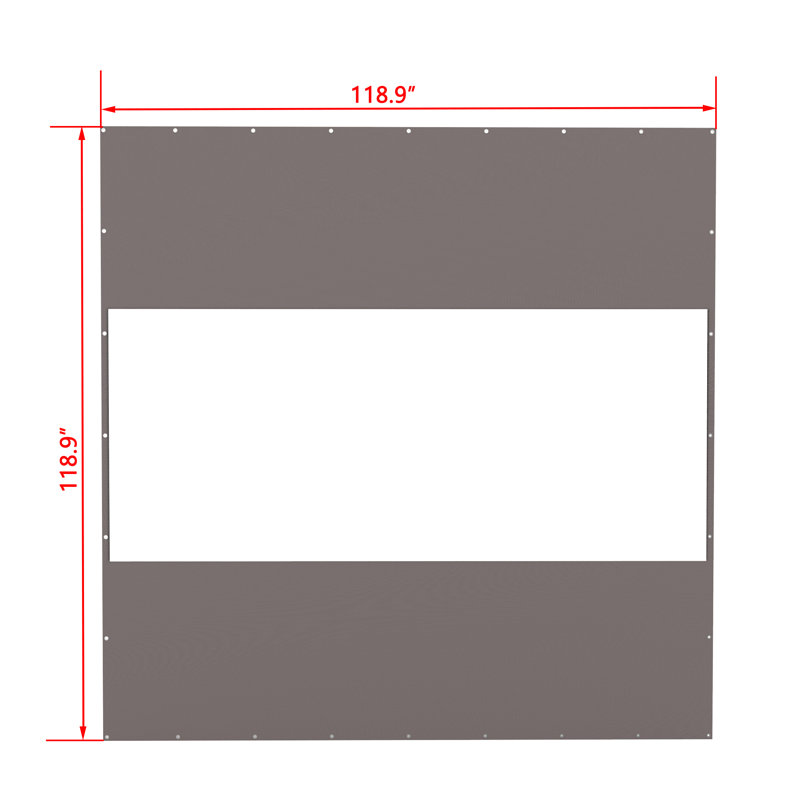 Paroi latérale en plastique polyéthylène à persiennes Domi, Gris, H 118,9 po x l 118,9 po x P 1 po