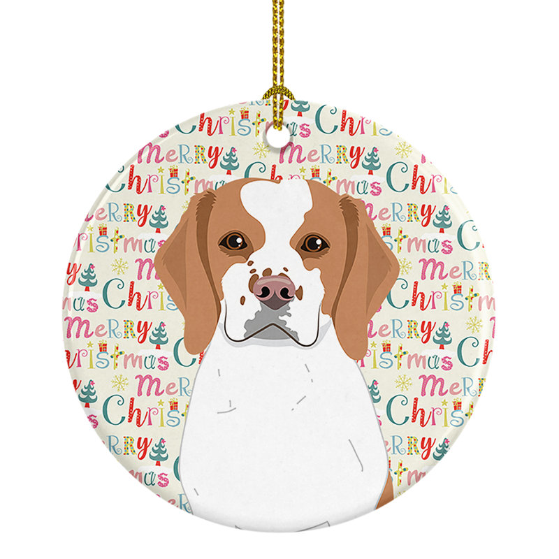 Ornement suspendu en céramique Beagle Ticked 1
