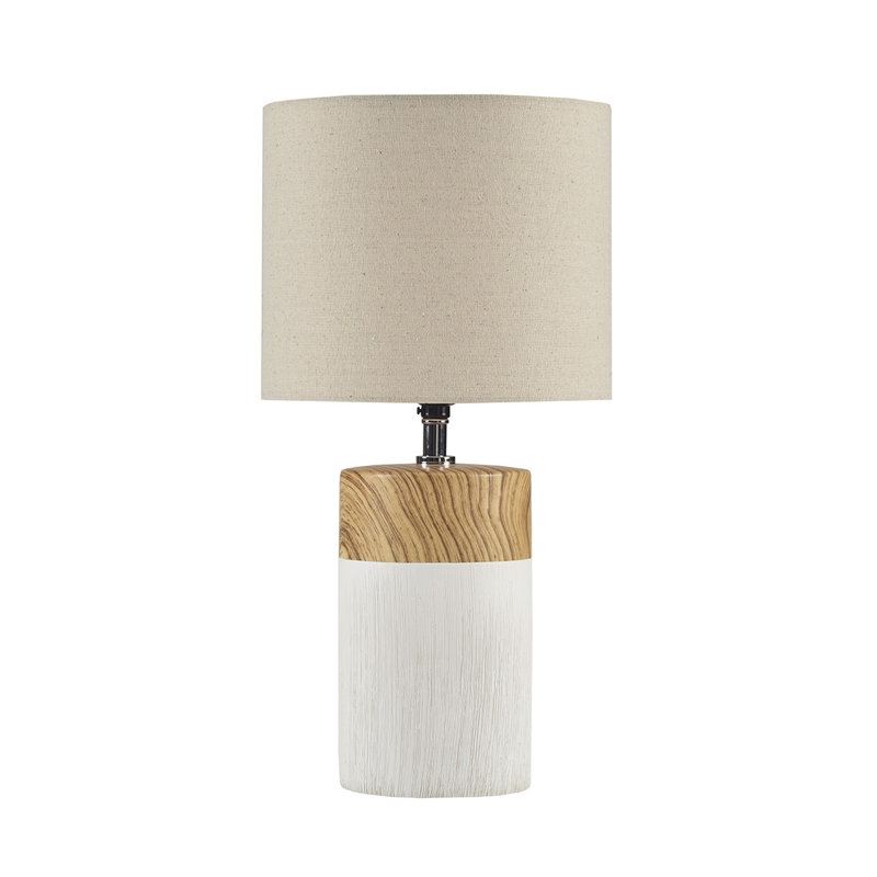 Lampe de table en céramique texturée, design blanc à deux tons - Lampe décorative moderne pour chambre à coucher, salon et bureau