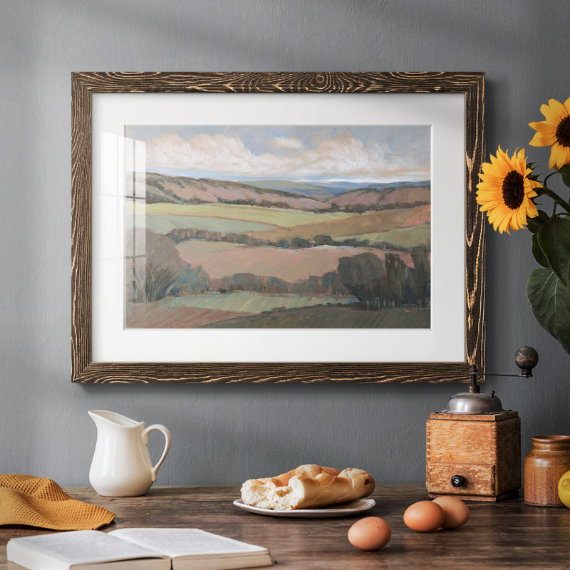 Hilly Countryside II, reproduction d'art encadrée, Noyer, H 18 po x l 26 po x P 1,5 po