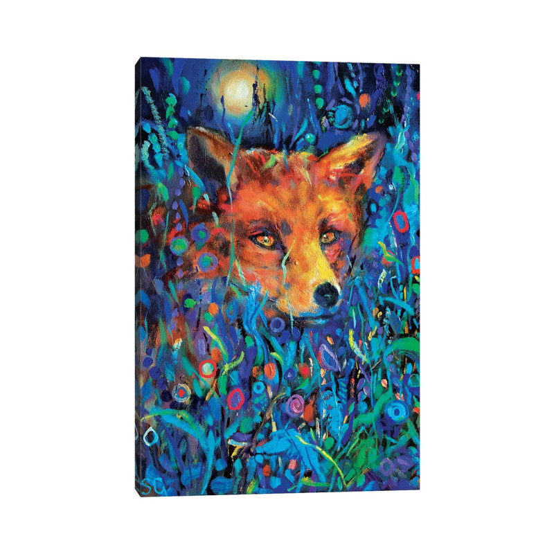 Fantasy Mr Fox by Sue Gardner - Painting on Canvas, 30.48 cm H x 45.72 cm W, Wrapped Canvas
