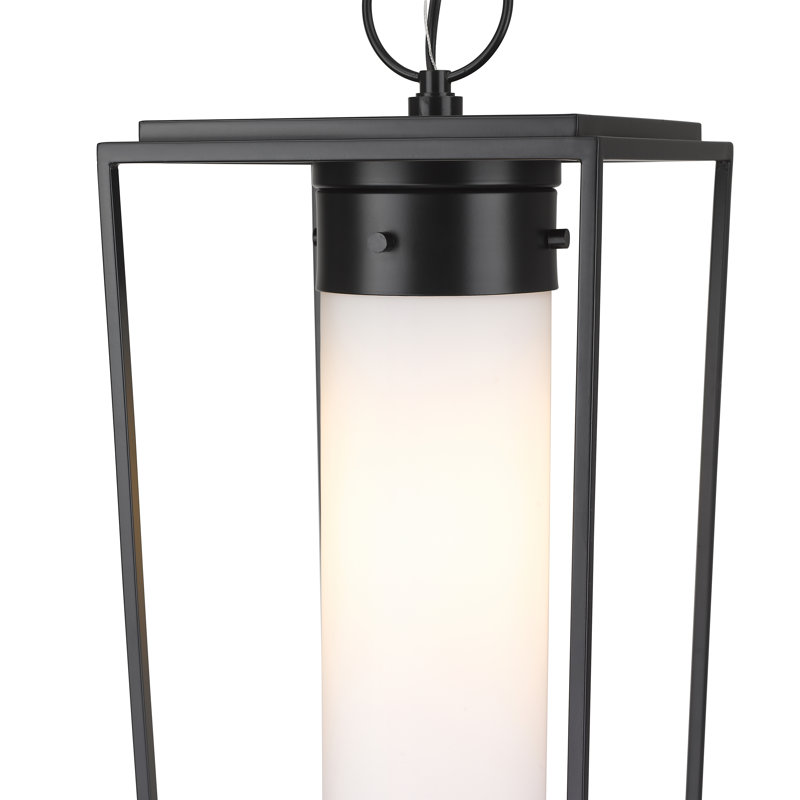 Lanterne suspendue d'extérieur noire à 1 ampoule Jadine, H 119 po x l 10 po x P 10 po