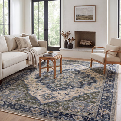 Hovis Oriental Blue/Green Area Rug