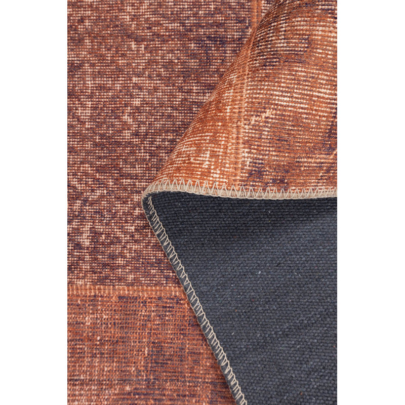 Tapis décoratif orange et brun, Rectangle 8 pi 3 po x 11 pi 6 po