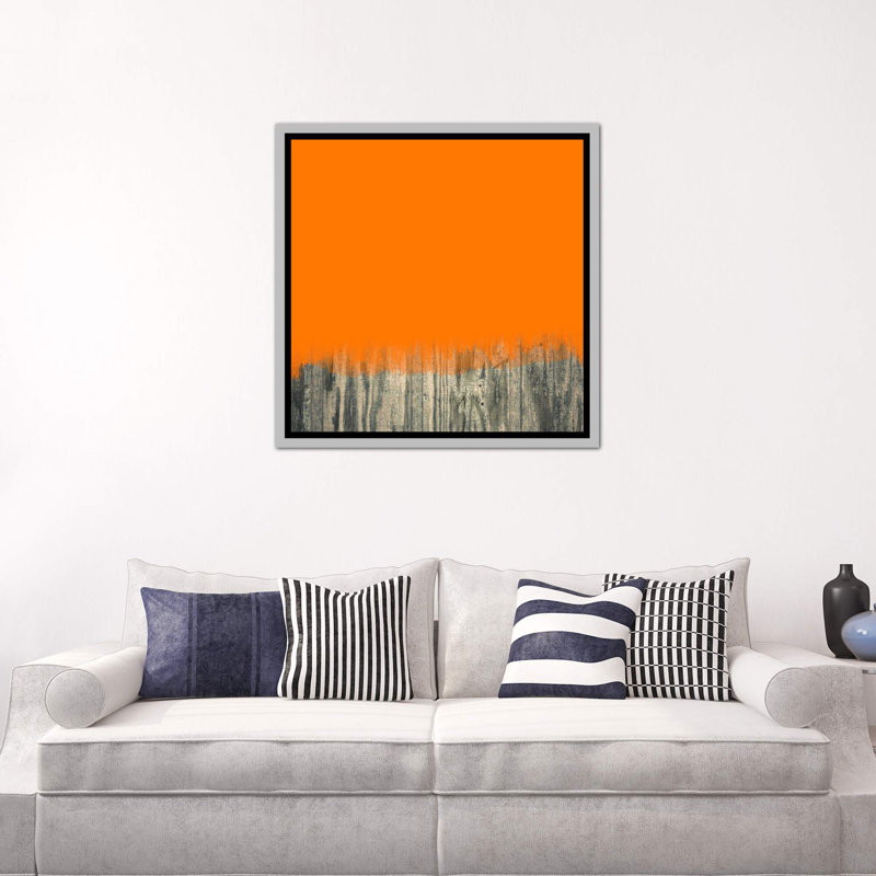 «Over the Wood Fence» - Reproduction, Toile avec cadre argenté, H 18 po x l 18 po x 1,5 po