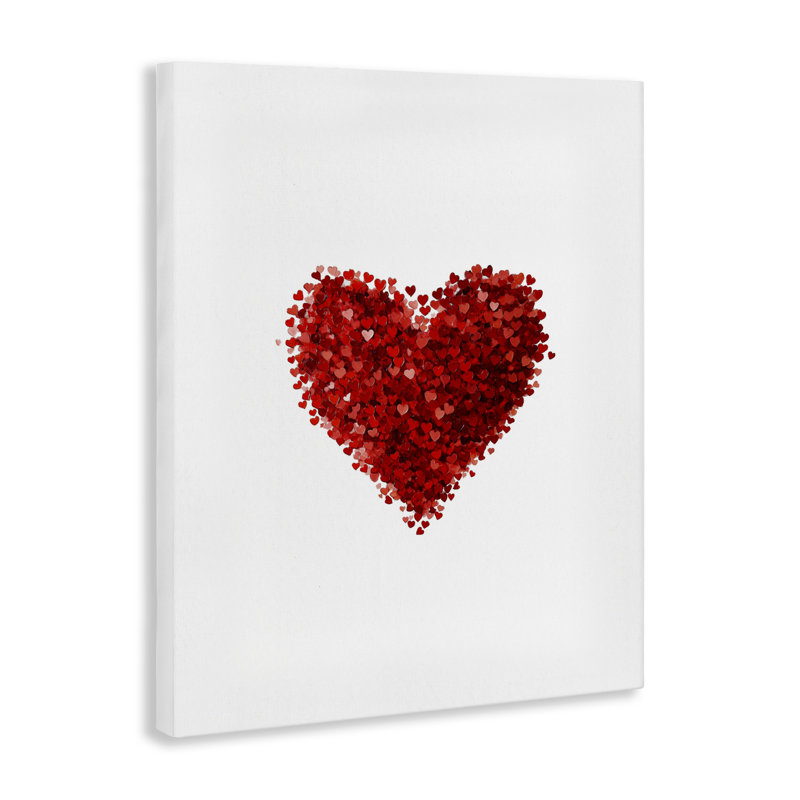 Cluster of Hearts Shape Canvas, conception par Christine Simpson Art, H 20 po x l 16 po