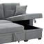 Canapé-lit modulaire réversible de 71 pouces avec lit escamotable et méridienne de rangement-381175526