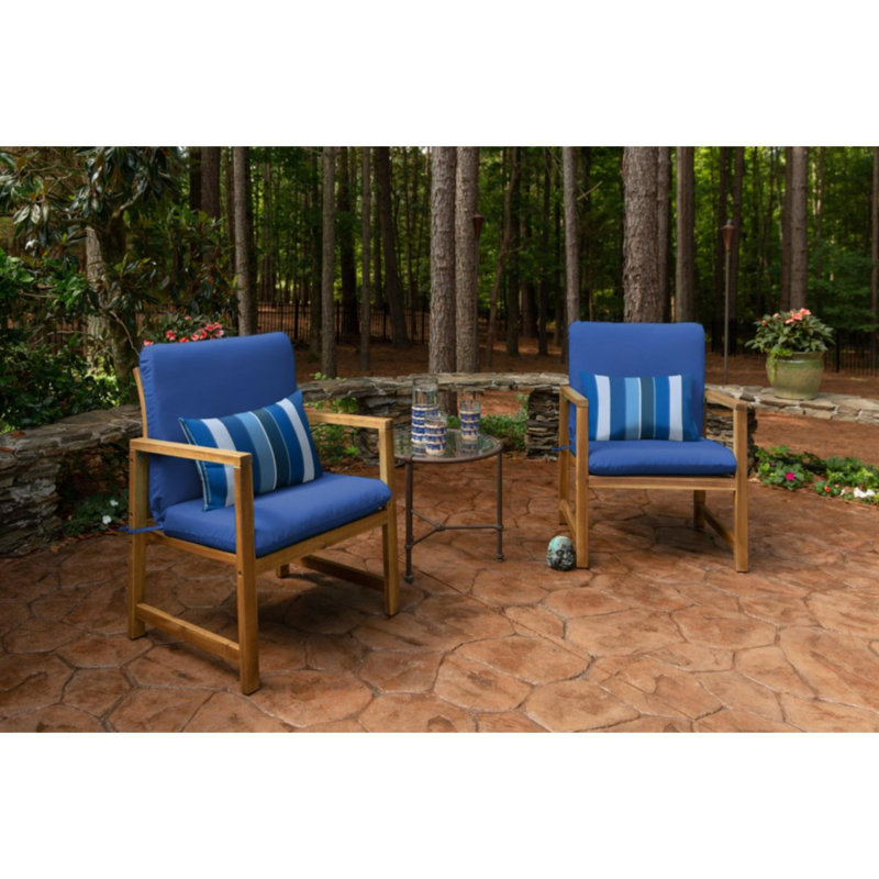 Casual Cushion Solid Sunbrella® Fabric 1-Piece Indoor/Outdoor Club Chair Cushion, 22"W x 44"L, Cast Royal