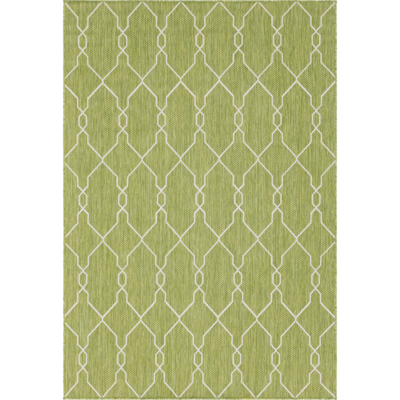 Vidette Geometric Indoor / Outdoor Rug, Rectangle 6'1" x 9'