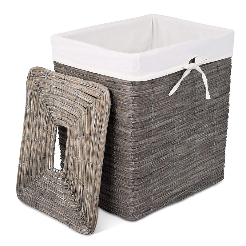 Panier à linge en osier, Gris