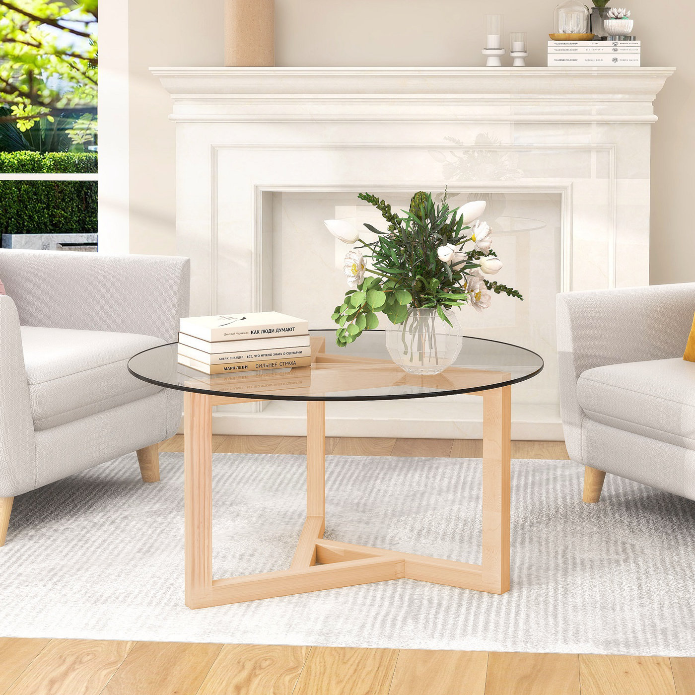 Ebern Designs Myrine Glass Coffee Table Wayfair Canada