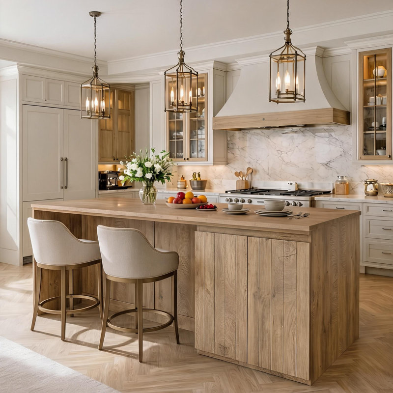 71 Inch Large Stationery Kitchen Island with Double Door Storage Cabinet