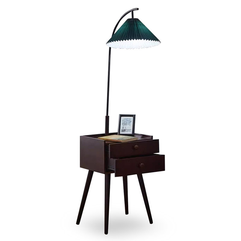 Lampadaires en noyer massif et fer sans forme, Vert foncé, Noyer